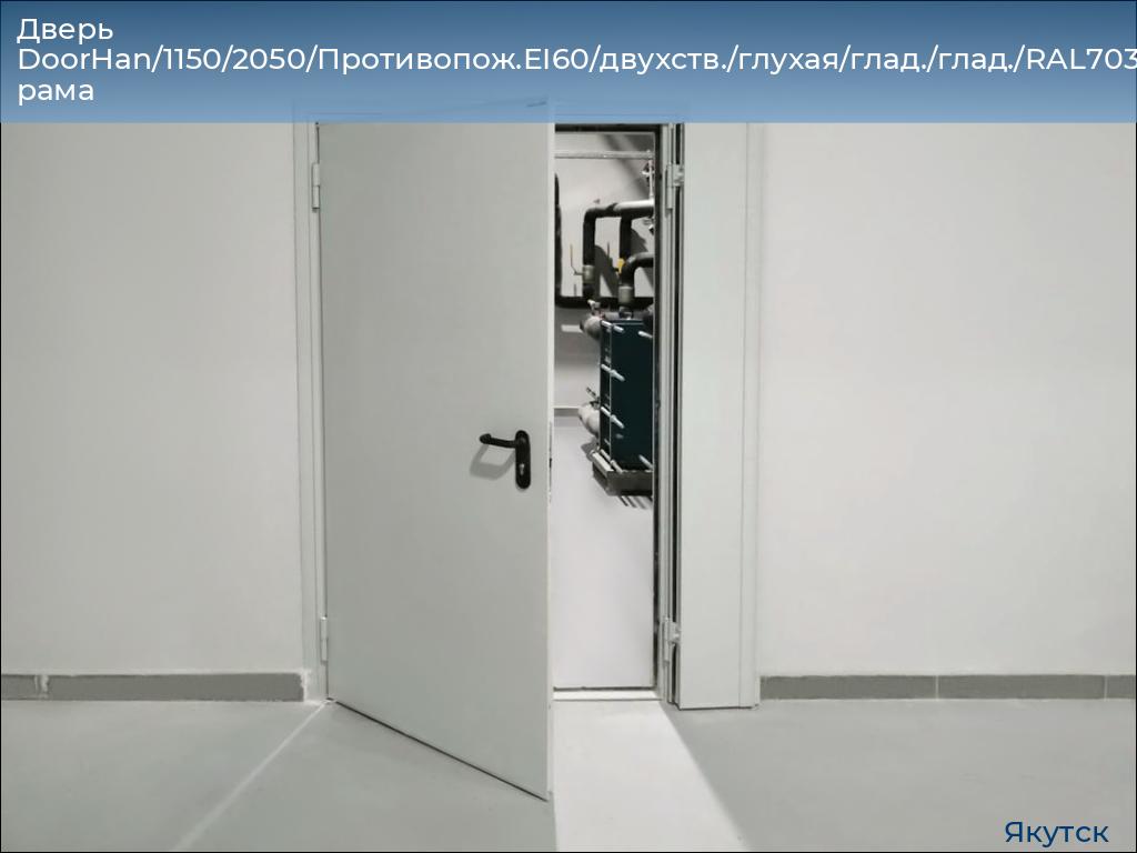 Дверь DoorHan/1150/2050/Противопож.EI60/двухств./глухая/глад./глад./RAL7035/прав./угл. рама, yakutsk.doorhan.ru