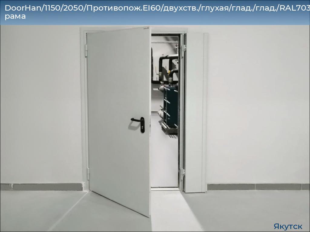 DoorHan/1150/2050/Противопож.EI60/двухств./глухая/глад./глад./RAL7035/лев./угл. рама, yakutsk.doorhan.ru