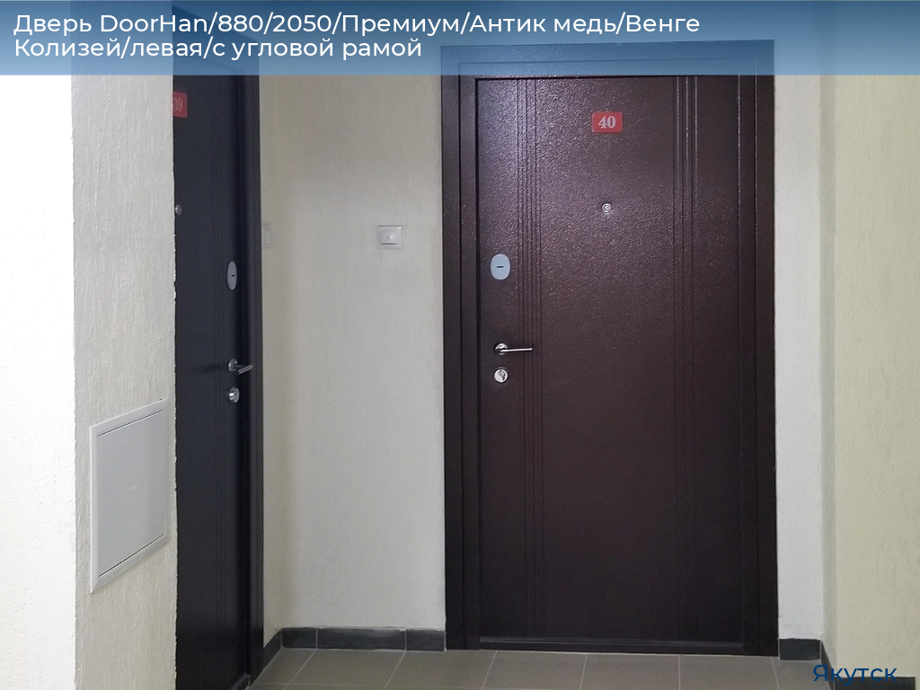 Дверь DoorHan/880/2050/Премиум/Антик медь/Венге Колизей/левая/с угловой рамой, yakutsk.doorhan.ru