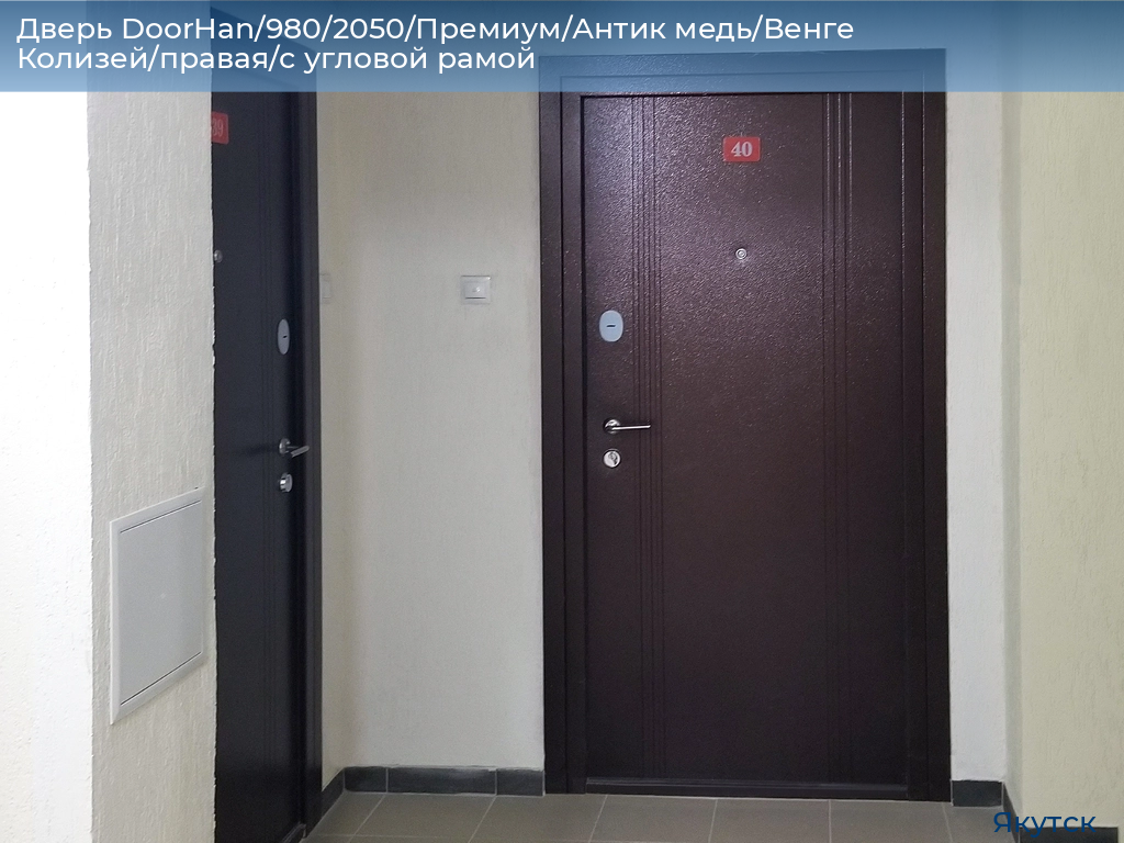 Дверь DoorHan/980/2050/Премиум/Антик медь/Венге Колизей/правая/с угловой рамой, yakutsk.doorhan.ru
